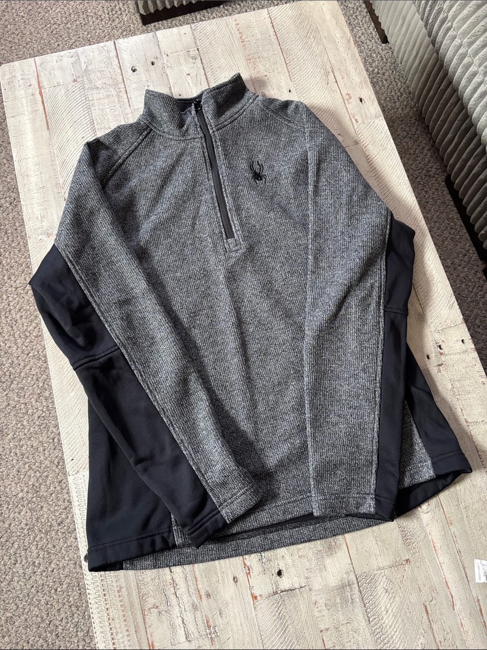 Spyder Men’s Gray and Black Half-Zip Performance Pullover